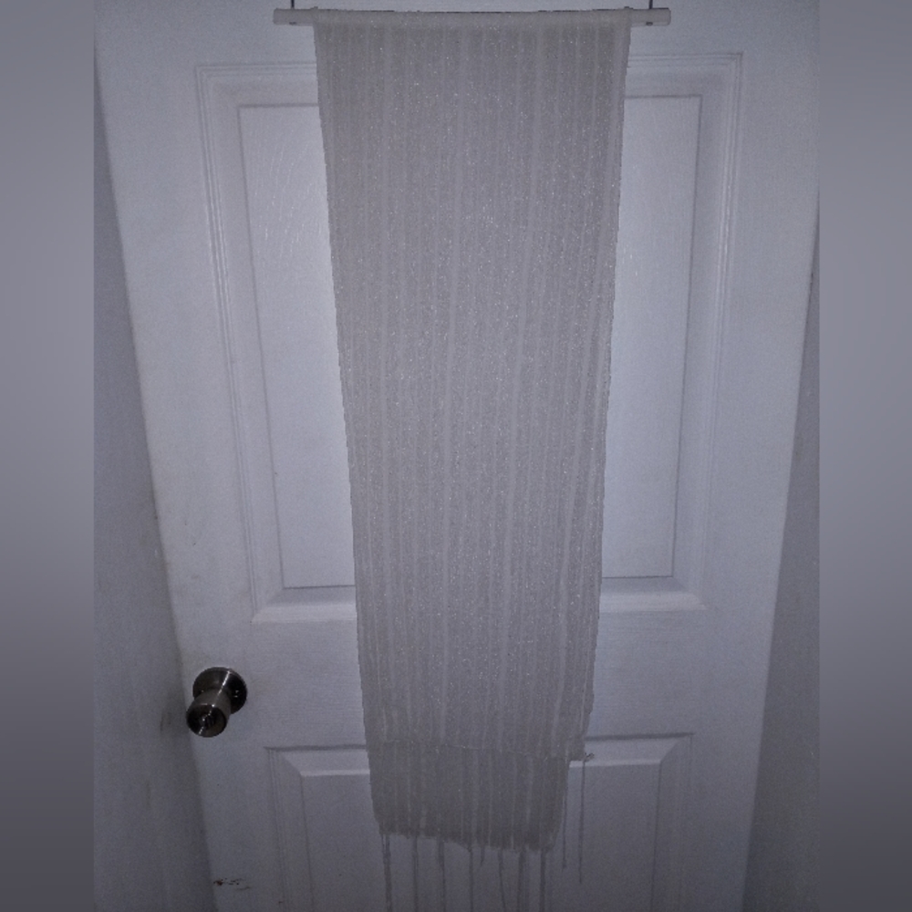 White Pinstriped Sheer Scarf